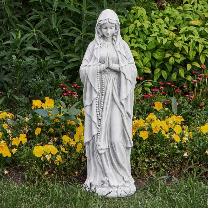 Astoria Grand Eskil Virgin Mary Praying Statue 29.9 Inch Tall Outdoor